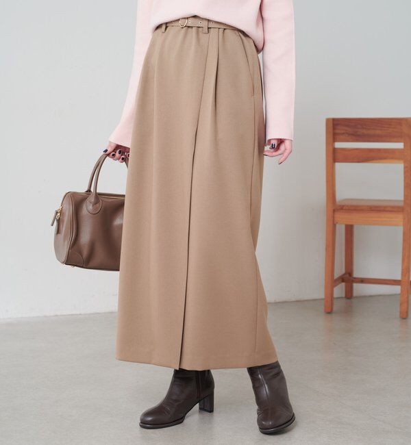  「ウールライクベルテッドスカート」|スカート|