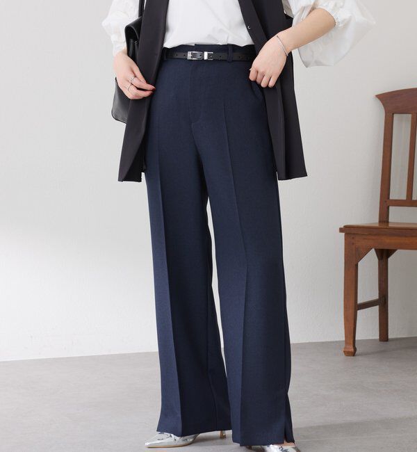  「ウールライクストレートパンツ」|チノ|