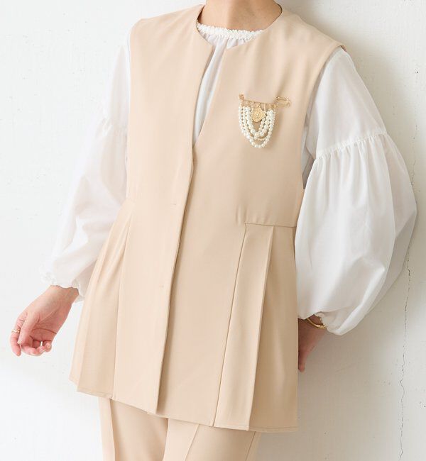  「【お尻周りカバー】ツイルプリーツジレ/セットアップ/セレモニー」|ベスト・ジレ|