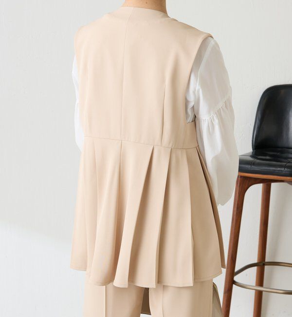  「【お尻周りカバー】ツイルプリーツジレ/セットアップ/セレモニー」|ベスト・ジレ|
