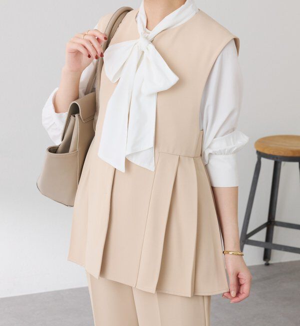  「【お尻周りカバー】ツイルプリーツジレ/セットアップ/セレモニー」|ベスト・ジレ|