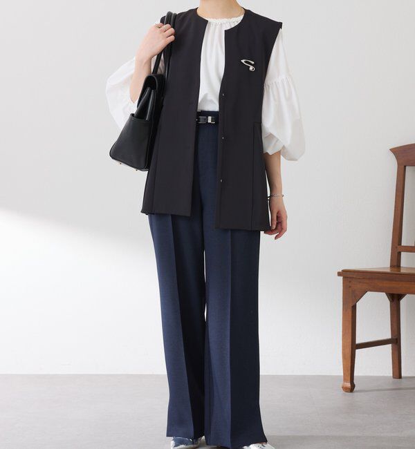  「【お尻周りカバー】ツイルプリーツジレ/セットアップ/セレモニー」|ベスト・ジレ|