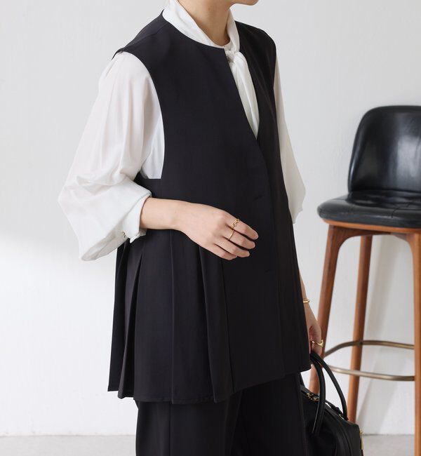  「【お尻周りカバー】ツイルプリーツジレ/セットアップ/セレモニー」|ベスト・ジレ|