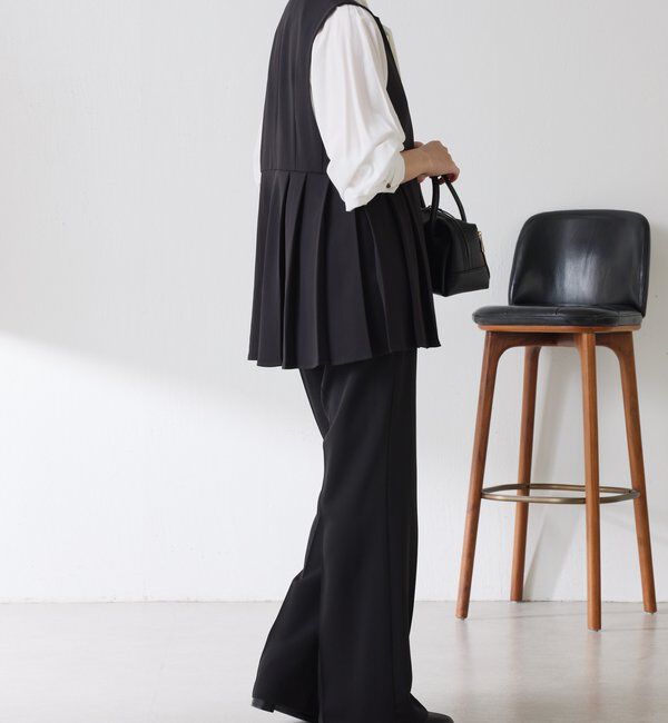  「【お尻周りカバー】ツイルプリーツジレ/セットアップ/セレモニー」|ベスト・ジレ|