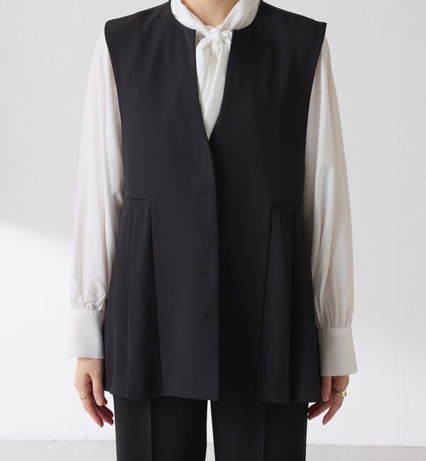  「【お尻周りカバー】ツイルプリーツジレ/セットアップ/セレモニー」|ベスト・ジレ|
