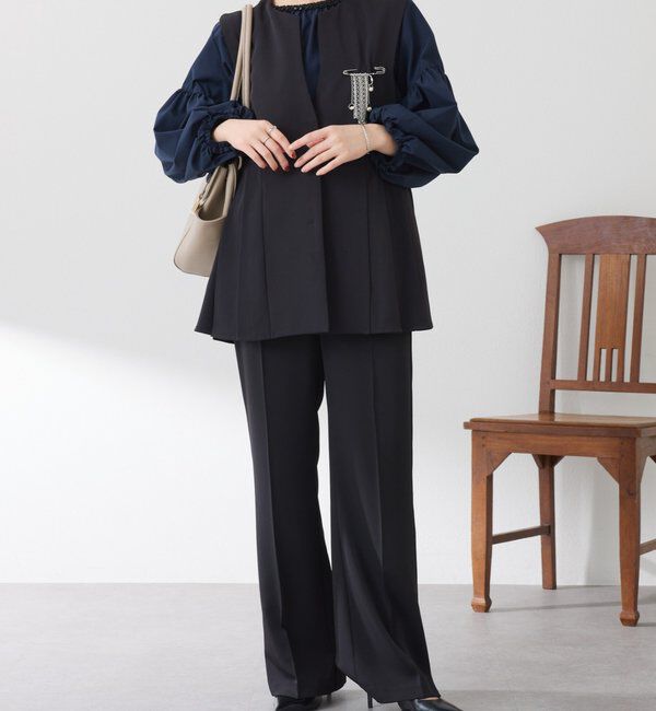  「【お尻周りカバー】ツイルプリーツジレ/セットアップ/セレモニー」|ベスト・ジレ|