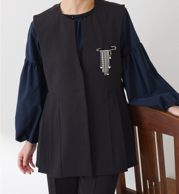  「【お尻周りカバー】ツイルプリーツジレ/セットアップ/セレモニー」|ベスト・ジレ|