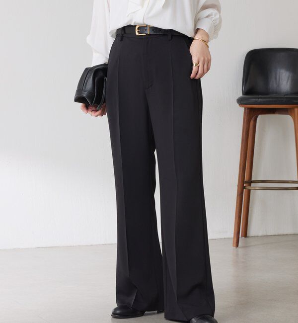  「【２サイズ展開】ツイルフレアパンツ/セットアップ/セレモニー」|チノ|