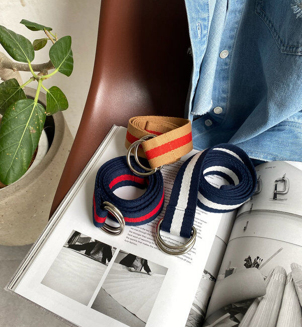  「【新色追加】ラインダブルリングベルト」|ベルト|