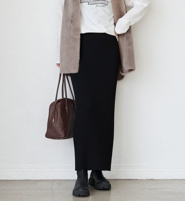  「【マイナス3kg/レビュー高評価☆】リブタイトスカート」|スカート|