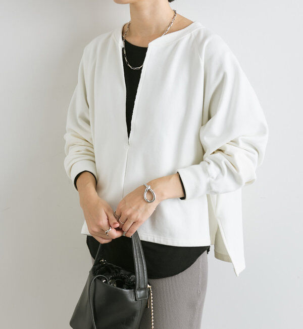  「【大人が着やすい】キーネックオーバースウェット」|Tシャツ・カットソー|ホワイト