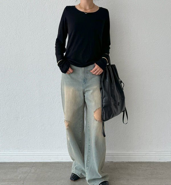  「【MYSELFbyRD（マイセルフバイリヴドロワ）】baseLongTee」|Tシャツ・カットソー|