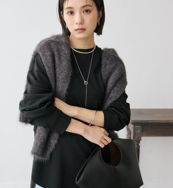  「カットジョーゼットライトプルオーバー」|Tシャツ・カットソー|ブラック