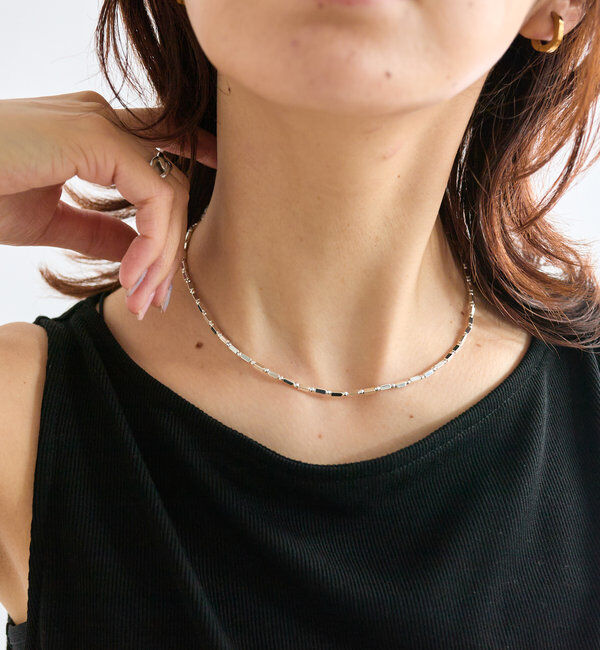  「【存在感◎】ヘマタイトショートネックレス」|リング|