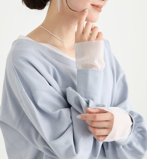  「予約【レイヤードに最適】チュールキリカエカットソー」|Tシャツ・カットソー|