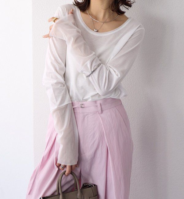  「予約【レイヤードに最適】チュールキリカエカットソー」|Tシャツ・カットソー|