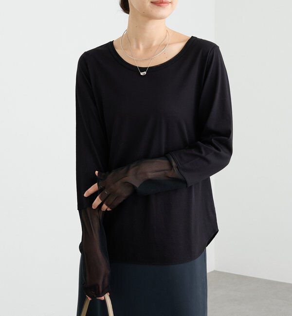  「予約【レイヤードに最適】チュールキリカエカットソー」|Tシャツ・カットソー|