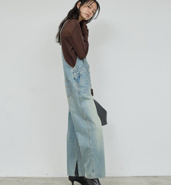 「【サイズ展開あり/長さ調整可能】デニムサロペット」|チノ|