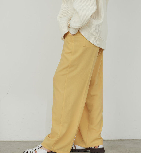  「【リニューアル！】ジャージーワイドタックパンツ」|チノ|