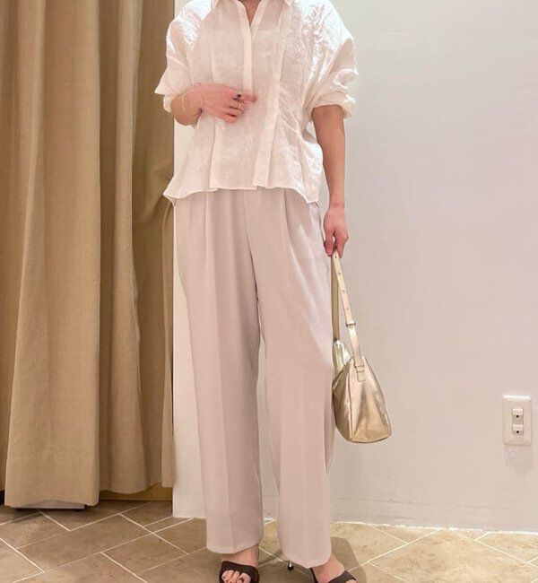  「【リニューアル！】ジャージーワイドタックパンツ」|チノ|