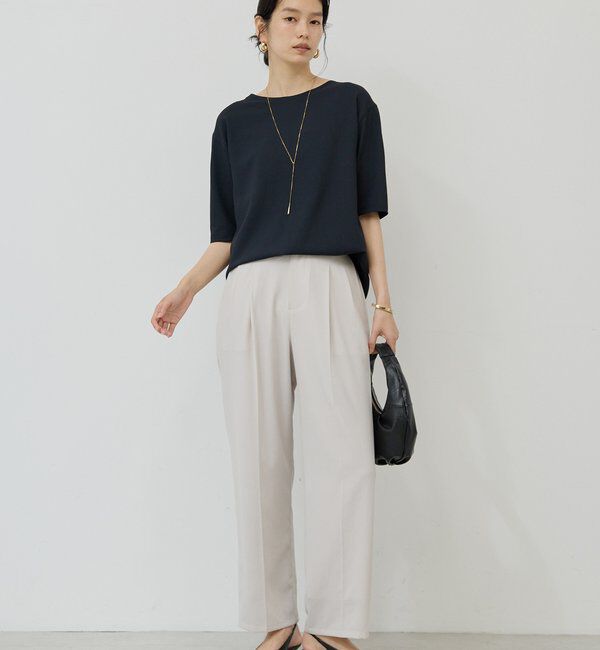  「【リニューアル！】ジャージーワイドタックパンツ」|チノ|