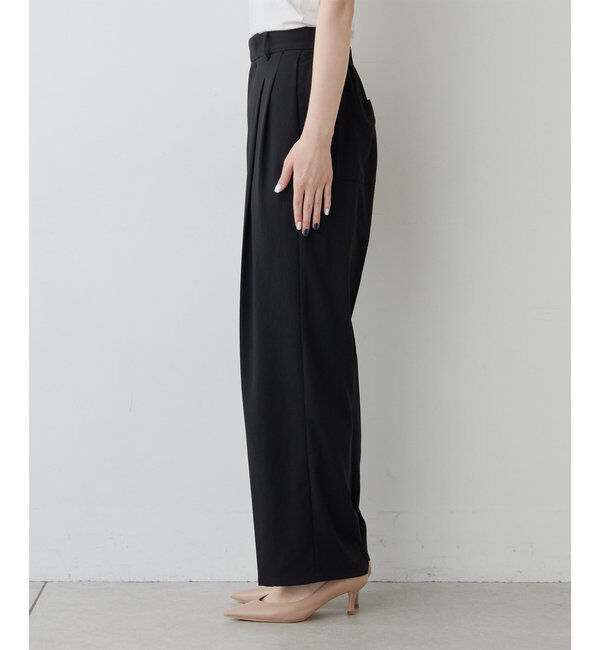  「【リニューアル！】ジャージーワイドタックパンツ」|チノ|