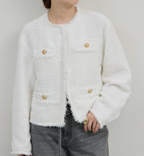  「【手洗い可】ツイードショートジャケット」|その他|