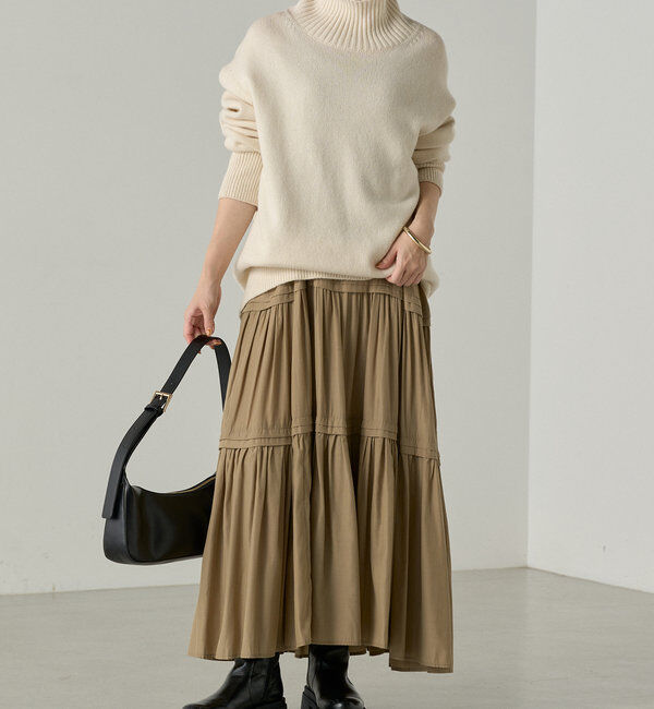  「【3サイズ展開】サテンティアードキャミワンピース」|ワンピース|