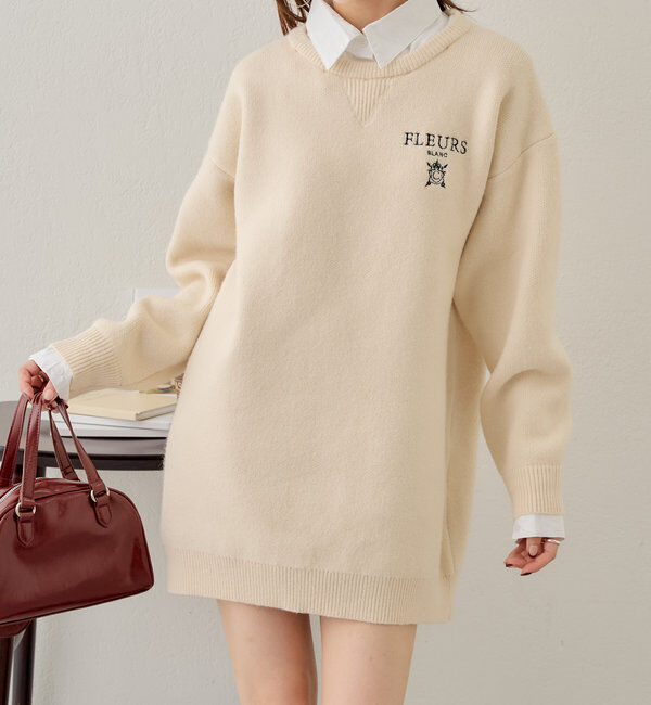  「【3色展開】衿取外しロゴジャガードワンピース」|ワンピース|