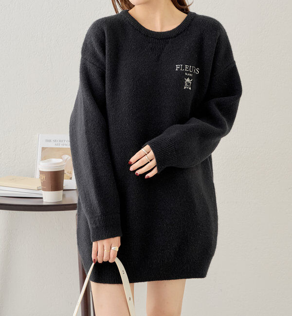  「【3色展開】衿取外しロゴジャガードワンピース」|ワンピース|