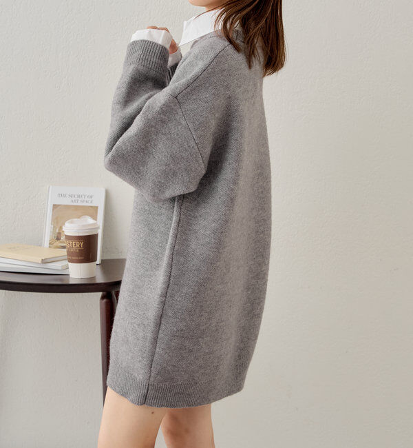  「【3色展開】衿取外しロゴジャガードワンピース」|ワンピース|