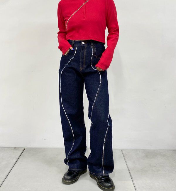  「【WEB限定】HENLEY NECK CROPPED TOPS」|Tシャツ・カットソー|