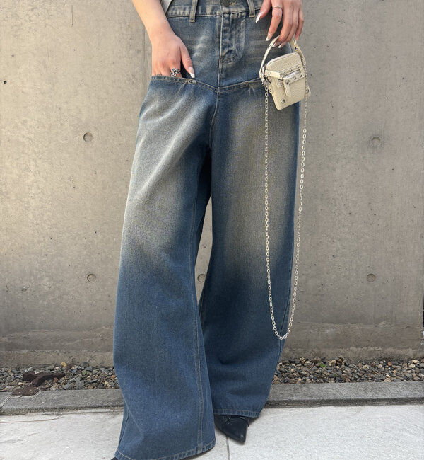  「SLASH POCKET BLAST WIDE DENIM」|デニム|