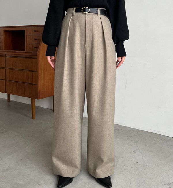  「【低身長サイズあり】アシメベルトSETパンツ」|チノ|