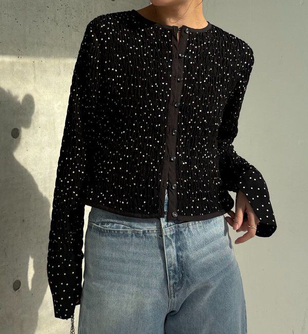  「ドットシャーリングブラウス」|シャツ・ブラウス|ブラック