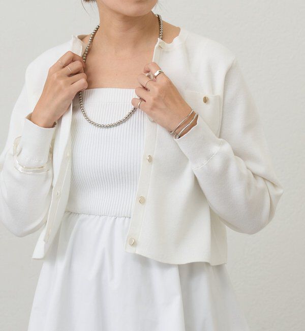  「コットンニットショートカーディガン」|カーディガン|