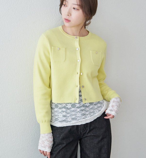  「コットンニットショートカーディガン」|カーディガン|
