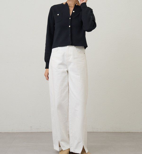  「コットンニットショートカーディガン」|カーディガン|