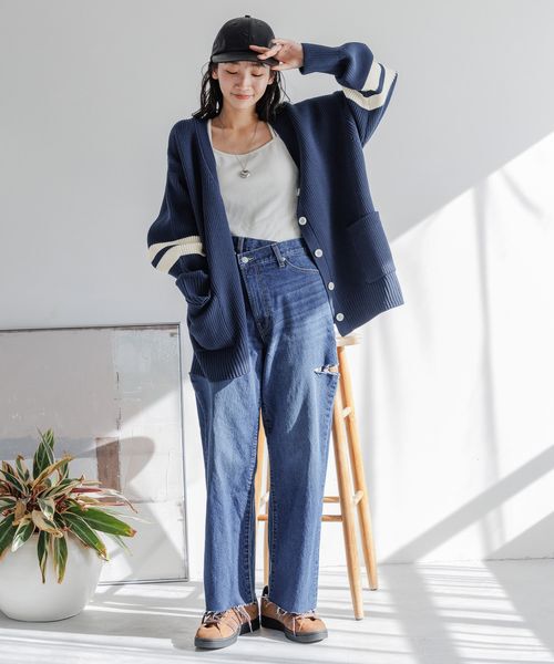 LOWRYS FARM「ＣＯＮＥ／アシメデニムパンツ」|デニム|