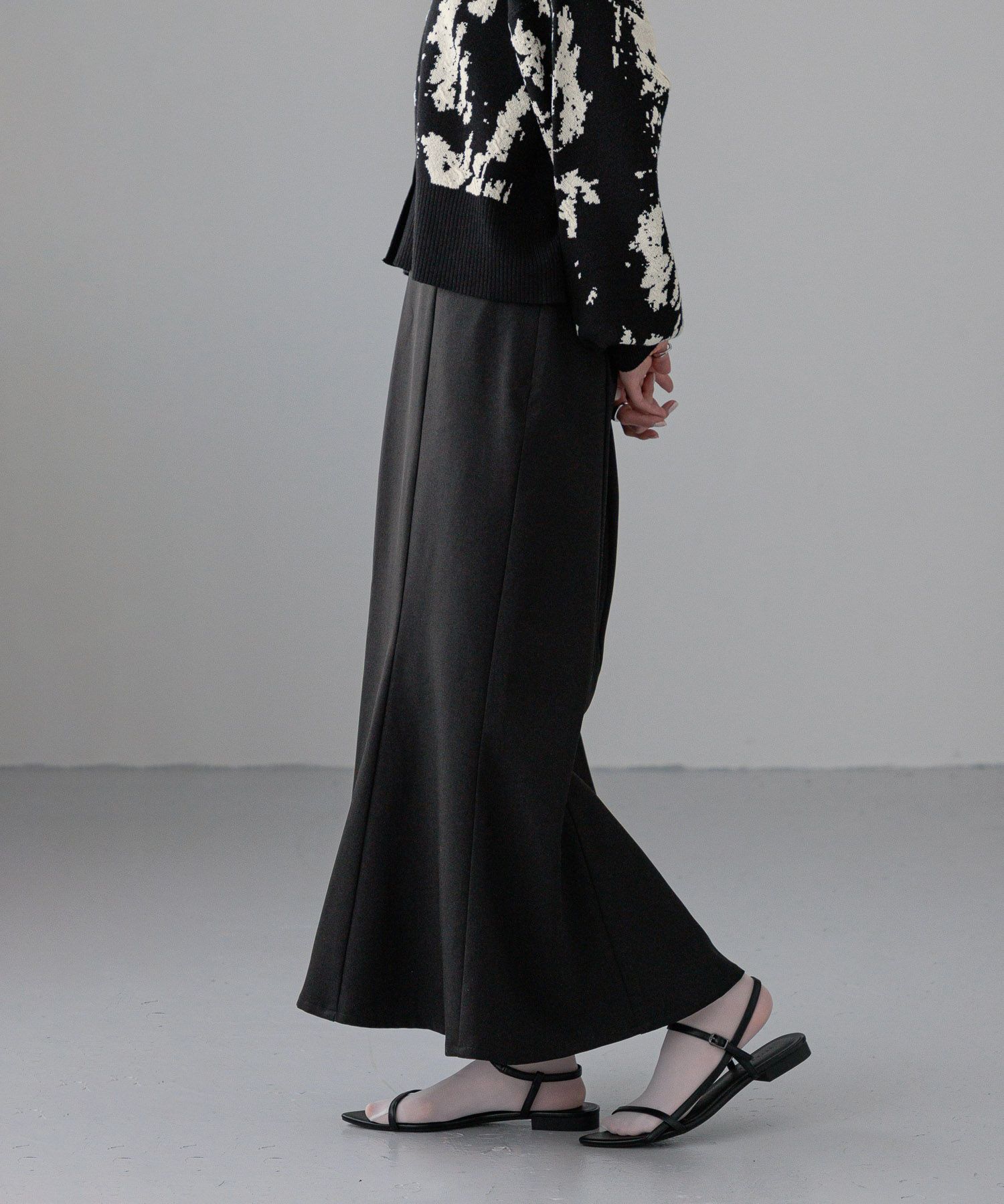 LOWRYS FARM「スタイルＵＰマーメイドスカート」|スカート|BLK