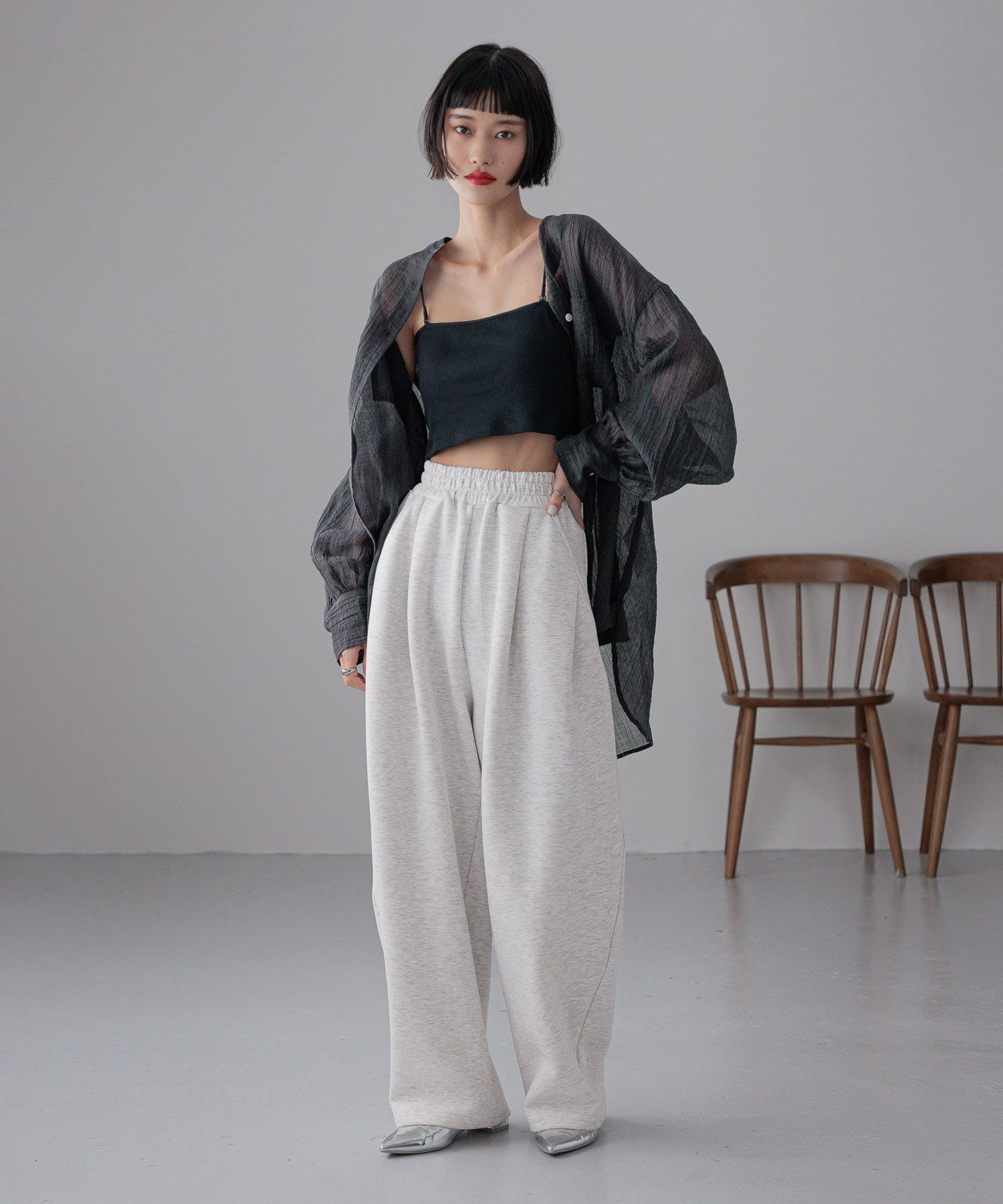 LOWRYS FARM「カットイージーコクーンパンツ」|チノ|