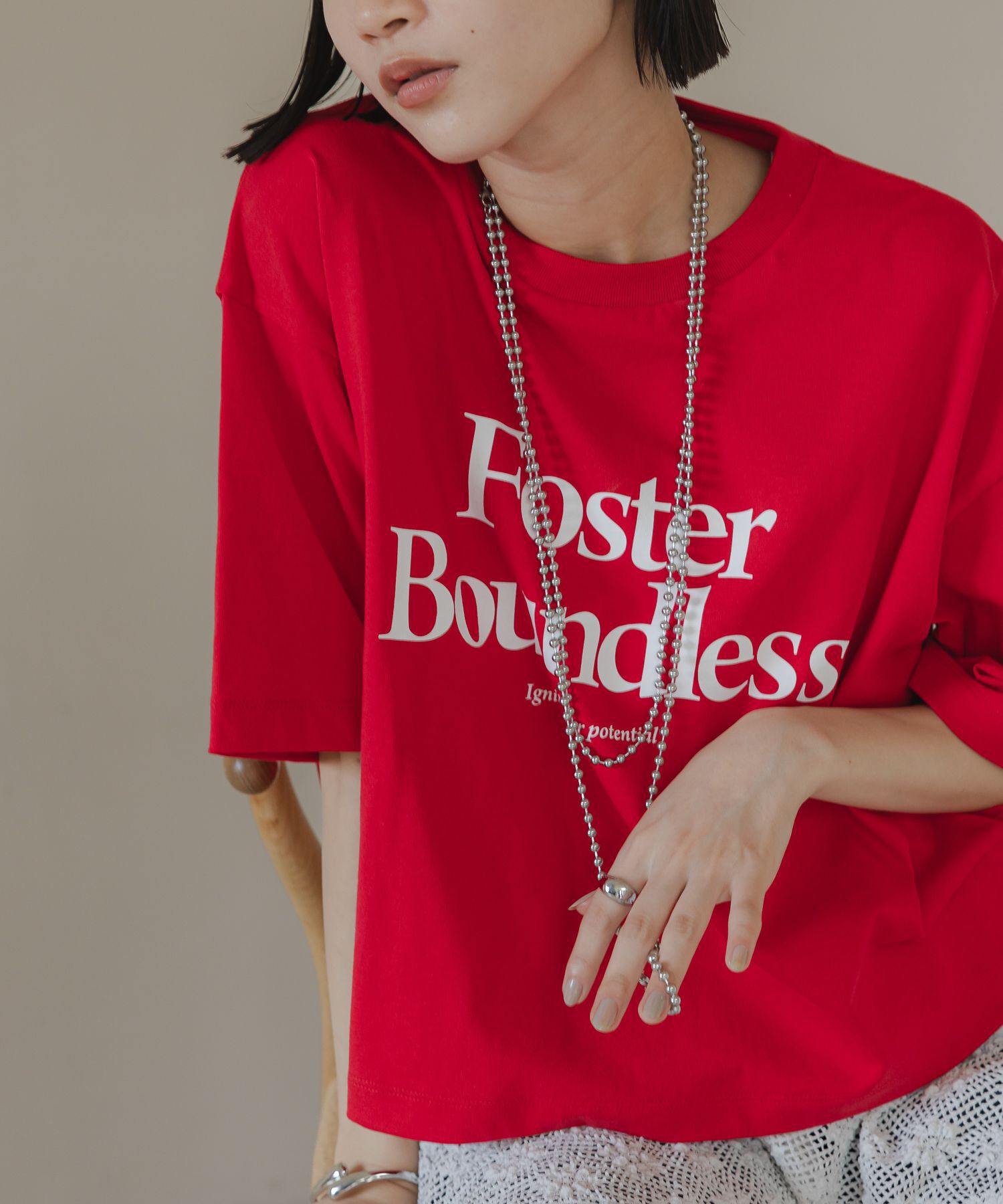 LOWRYS FARM「ショートロゴＰＴＳＳ」|Tシャツ・カットソー|