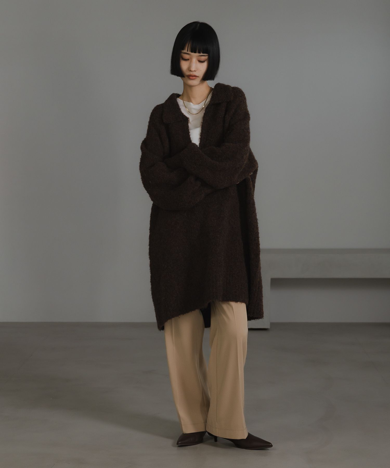 LOWRYS FARM「センタープレスフレアパンツ」|チノ|