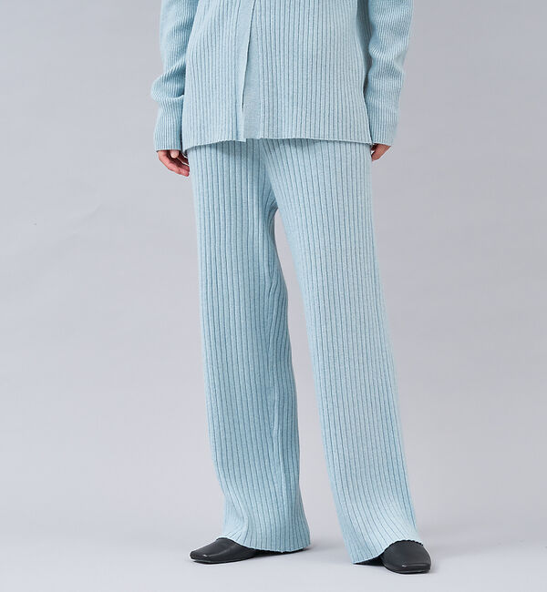 collex「【セットアップ対応】ワイドリブフレアパンツ」|その他|ブルー