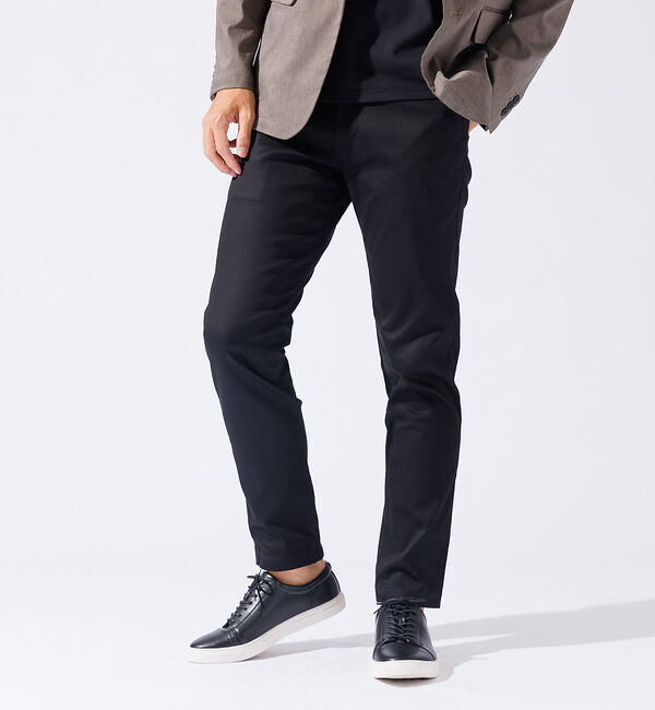 ABAHOUSE「【定番】ツイル ストレッチ スリム フィット チノパンツ」|その他|ブラック