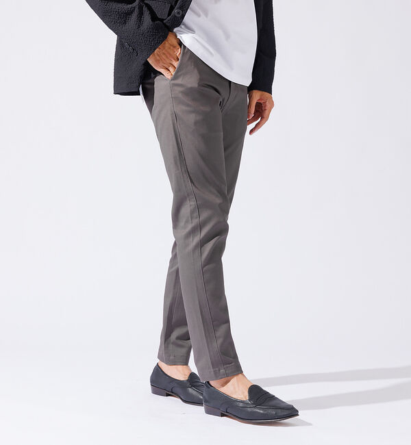 ABAHOUSE「【定番】ツイル ストレッチ スリム フィット チノパンツ」|その他|グレー