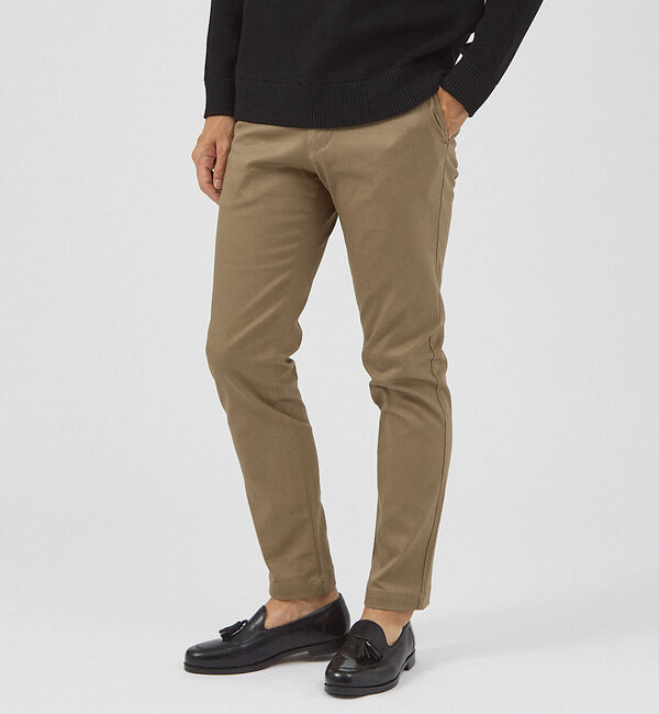 ABAHOUSE「【定番】ツイル ストレッチ スリム フィット チノパンツ」|その他|ベージュ