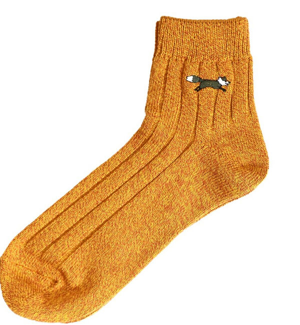 ABAHOUSE「WEB限定【PENNEY'S】ペニーズ キツネ/ペニーズ フォックス/THE F」|ソックス|イエロー