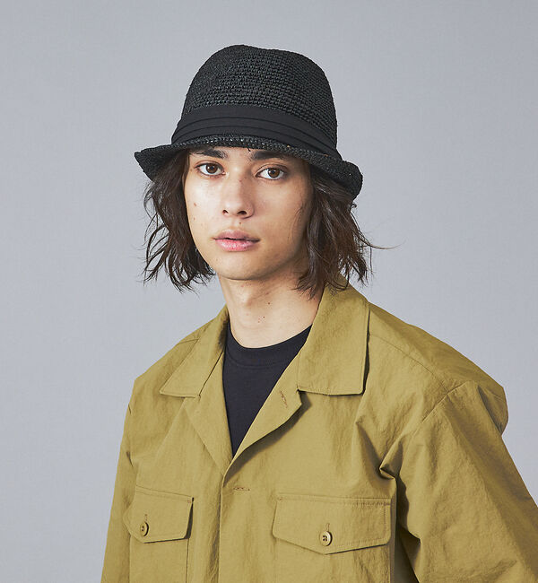 ABAHOUSE「【RUBEN/ルーベン】RAFFIA HAT/中折れラフィアハット」|その他|ブラック