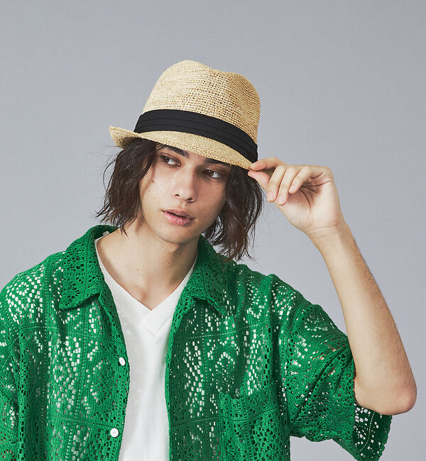 ABAHOUSE「【RUBEN/ルーベン】RAFFIA HAT/中折れラフィアハット」|その他|ベージュ